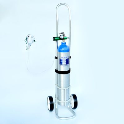XUCAJING Oxygen Cylinder Stand and Cart for One Bottle, Small Size, Aluminum Alloy
