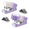 BAYTORY Mini Stapler, Cute and Portable, with 800 24/6 Staples, 2-Pack Gradient Staplers, Purple view 1
