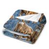 Deer, Snow and Forest Print Throw Blanket – Soft Fleece view 3