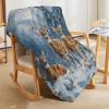 Deer, Snow and Forest Print Throw Blanket – Soft Fleece view 4