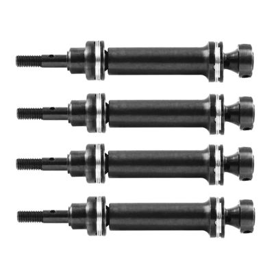 GTVNPOA RC Accessories for Traxxas Mini E-Revo, Mini Summit and Mini Slash 4WD 1/16, 4-Piece Hardened Steel Front and Rear Driveshafts 7151