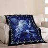 Zltegako Owl Throw Blanket with Moon and Gift Motif view 2