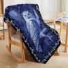 Zltegako Owl Throw Blanket with Moon and Gift Motif view 4