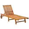 Xichuzi Sun Lounger with Cushion, Solid Acacia Wood view 2