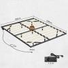 MAHANCRIS 160 x 200 cm Bed Frame with LED Lights and Charging Station, Floating Design, Black and Wood Color view 3