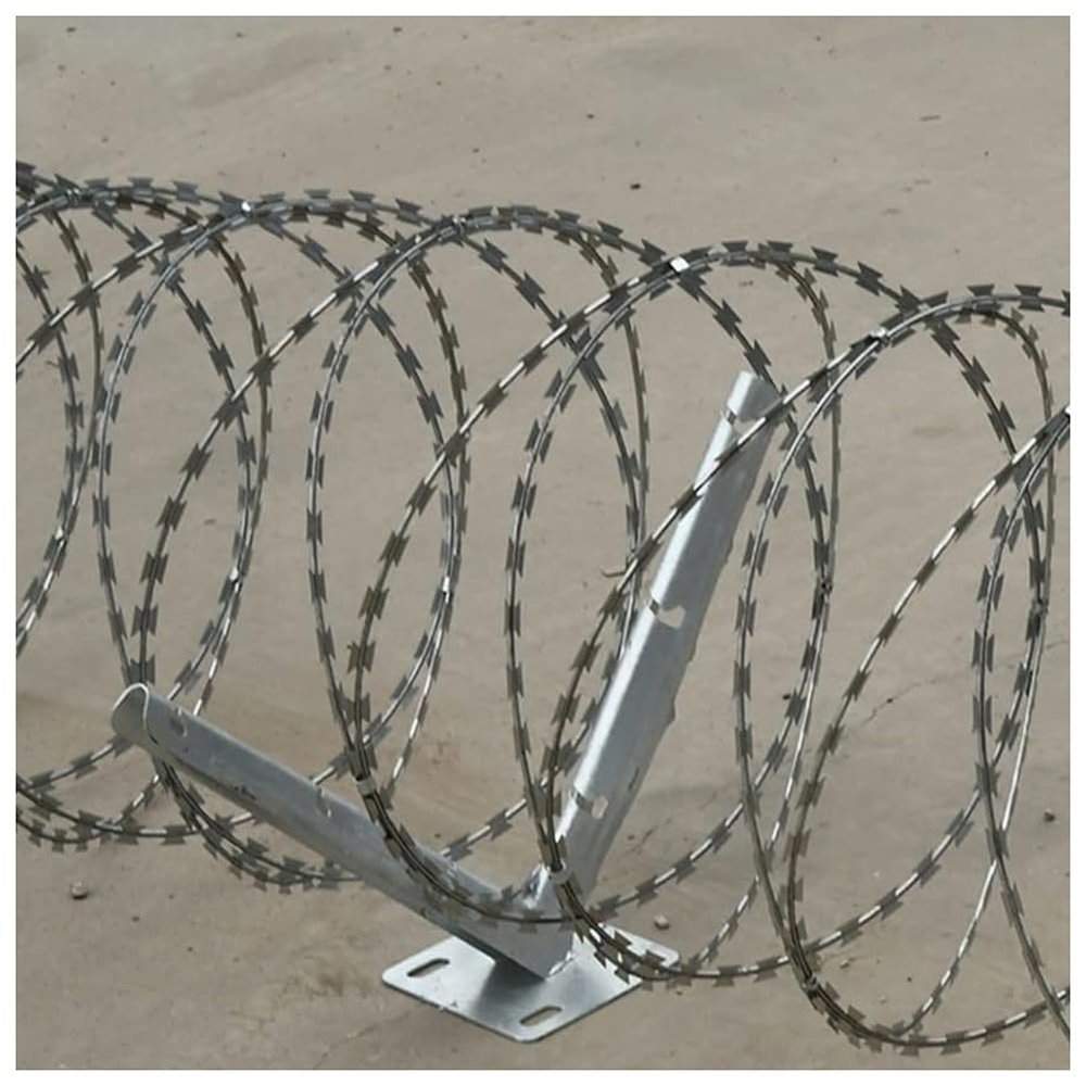 GZHERVICES 1/4 Pair Galvanized V-Shaped Barbed Wire Brackets with Screws (1 Pair)
