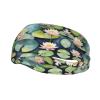 Black Lily Pad Print Stretch Athletic Sweatband for Men and Women view 1