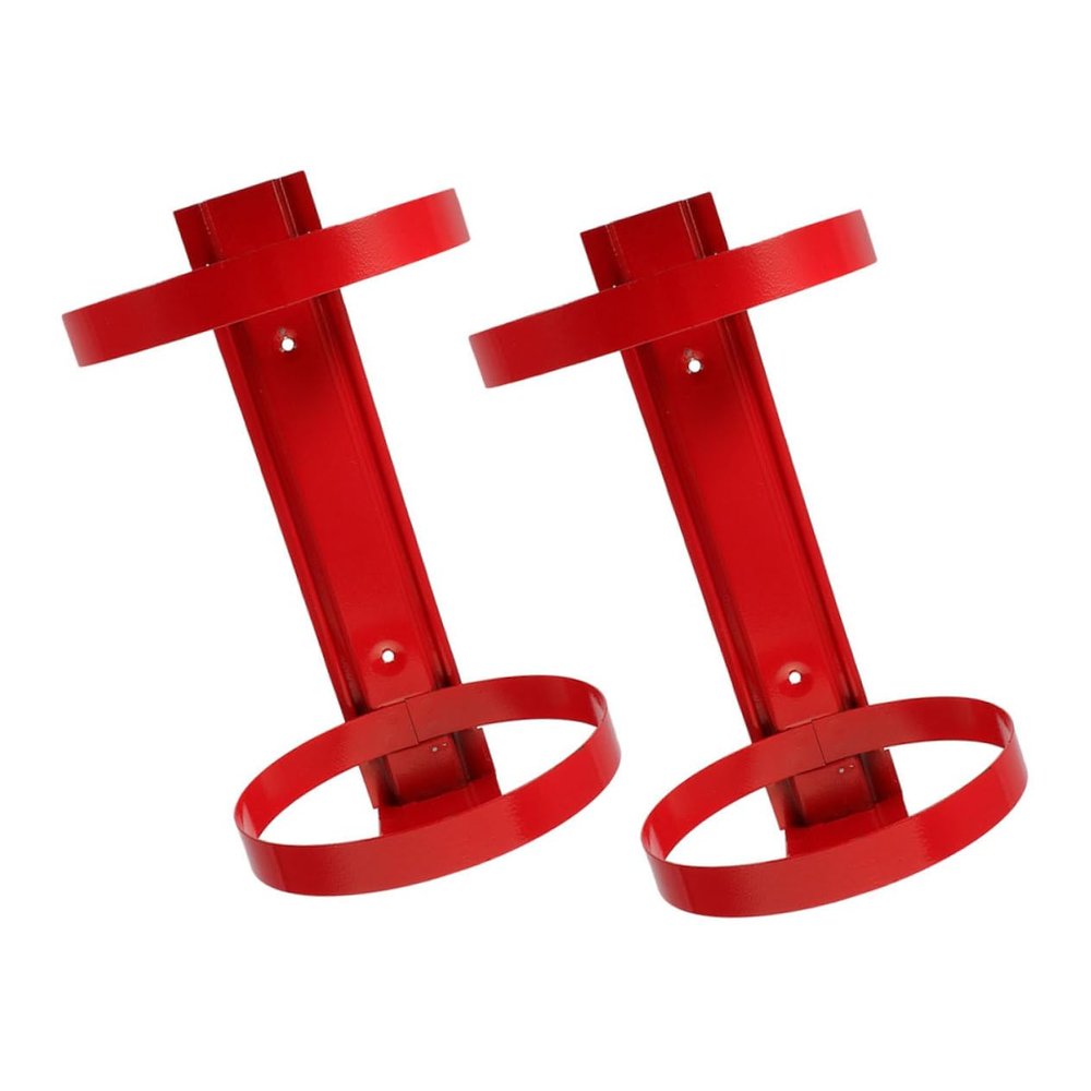 Fire Extinguisher Wall Brackets, 2-Pack, Iron, Red