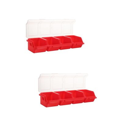 jojofuny 2-Piece Small Plastic Organizer Box with Compartments