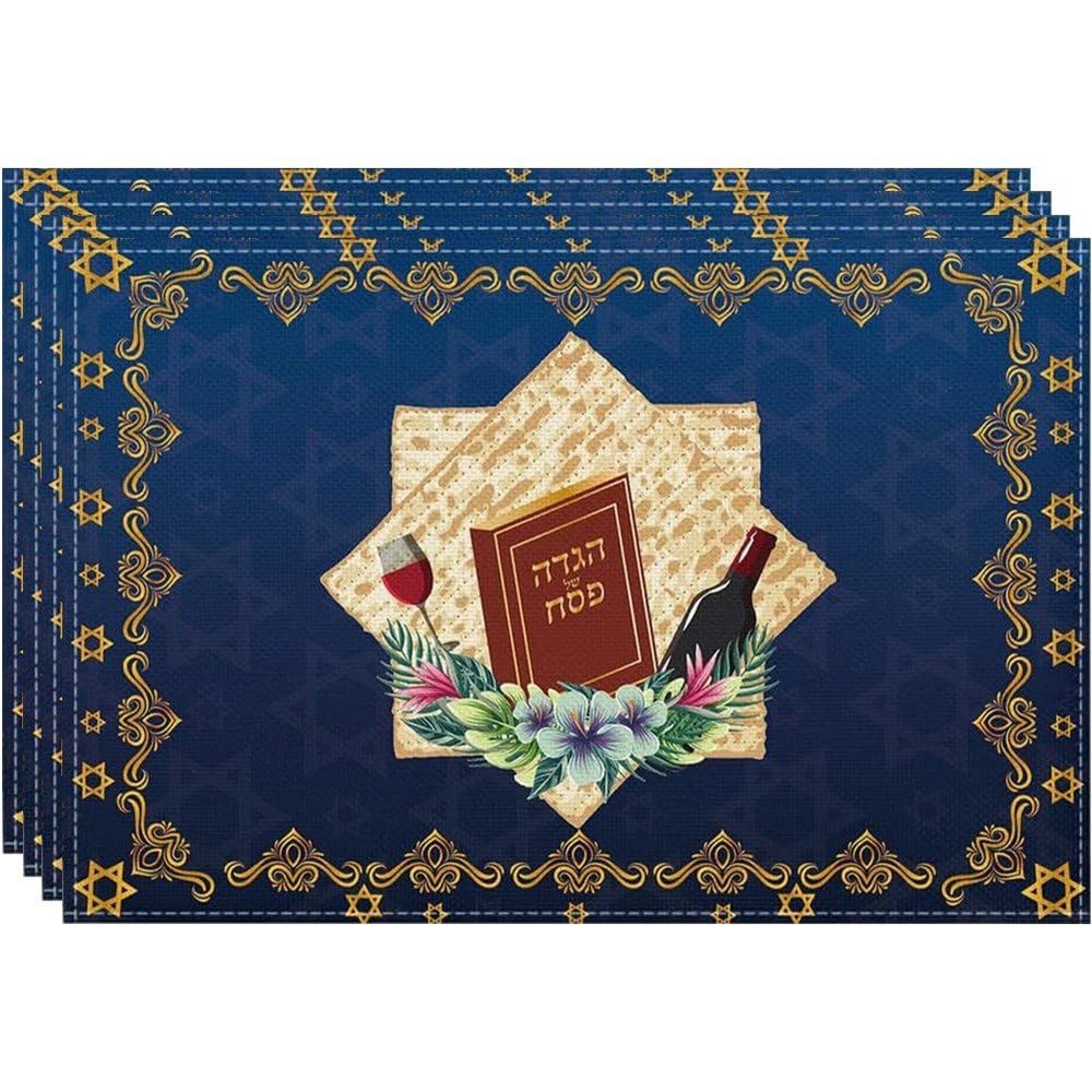 Ericetion 4-Piece Passover Star of David Placemats