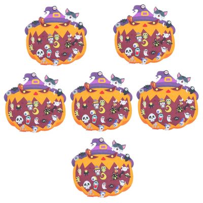 Alipis 6-Piece Halloween Pumpkin Cat LED Pumpkin Light Hanging Decorations, Colorful Felt