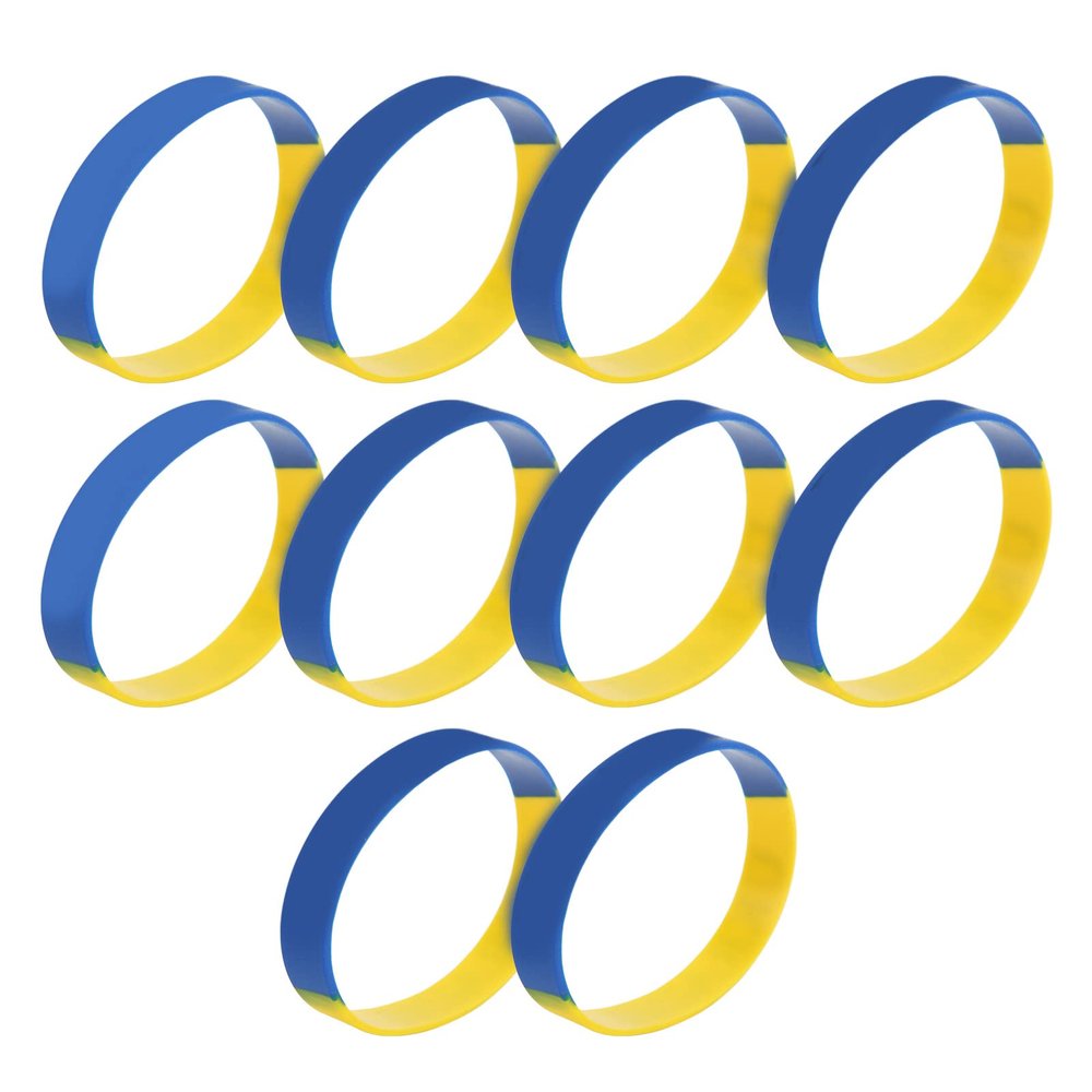 10-Pack Ukraine Rubber Bracelets