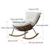 Outdoor Rocking Chair for Patio, Khaki view 2