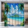ANALTIRCE Shower Curtain 180 x 180 cm, Nature Beach Palms view 2