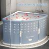 Foldable Adult Bathtub for Hot Baths and Cold Plunges, Gray view 3