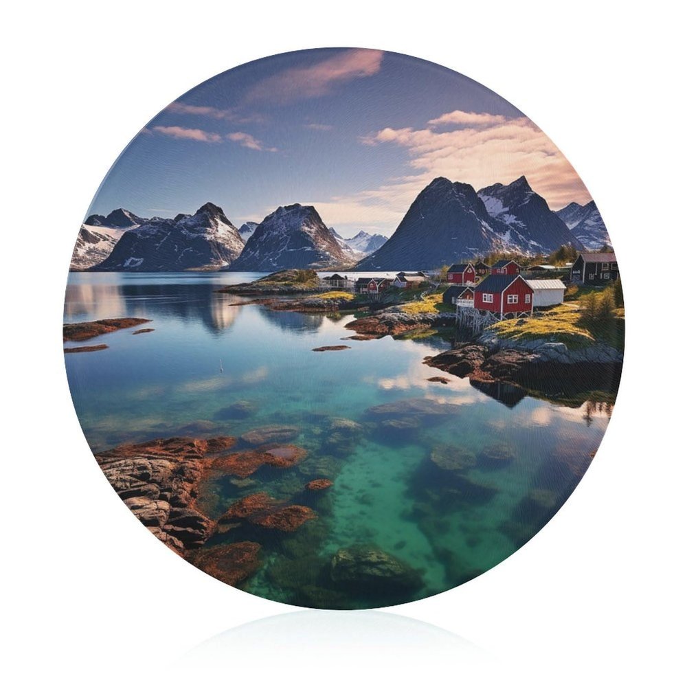 Kitchen Cutting Board with Norway Islands Print