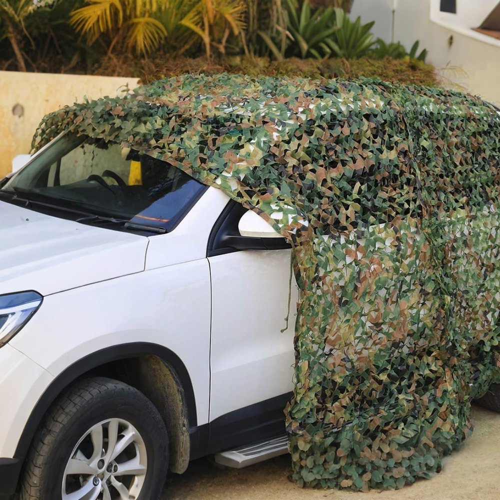 Camouflage Net 2 x 5 m, 3D Woodland Concealment and Sunshade