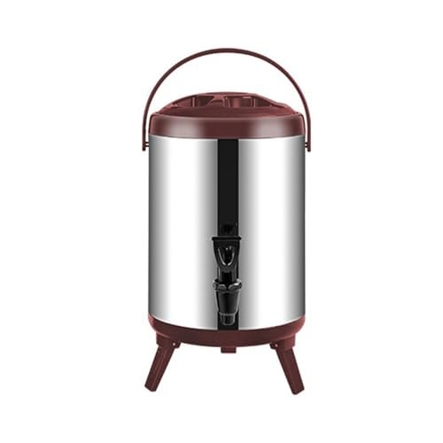 Hot Water Dispenser, Stainless Steel Insulated Beverage Container, Brown, 12 L