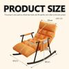 Ergonomic Rocking Chair with Cushion for Modern Comfort in the Living Room and Garden (White with Gold Legs) view 2
