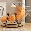 Ergonomic Rocking Chair with Cushion for Modern Comfort in the Living Room and Garden (White with Gold Legs) view 3