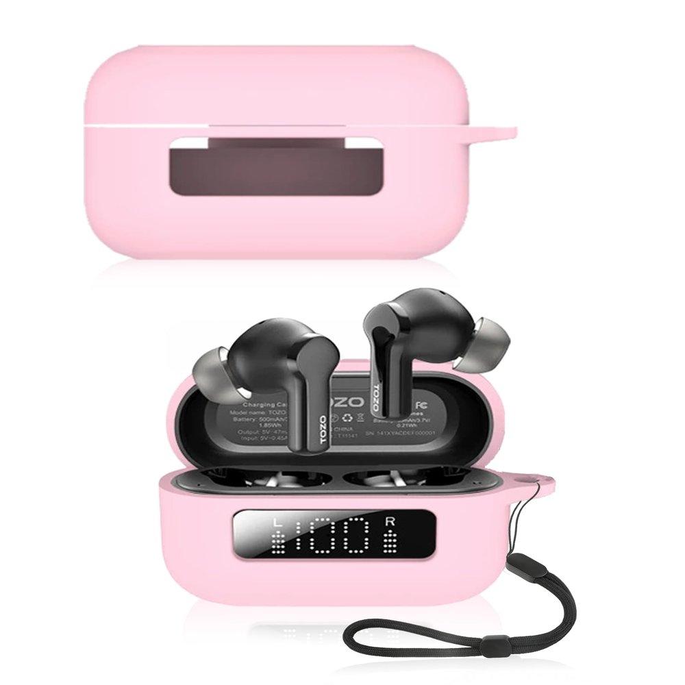 Protective Case for TOZO NC3 Hybrid Earbuds with Active Noise Cancellation, Soft Silicone, Waterproof, Dustproof and Scratch-Resistant, White