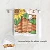 GAIREG Floral Happy Kittens in Basket Bathroom Hand Towel, Decorative Hand Towel for Bathroom, Travel, Camping, Hotel, or Spa, 38.1 x 76.2 cm view 2