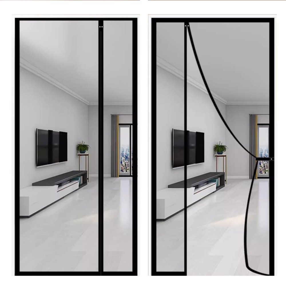Black Insect Screen Door, 145 x 265 cm