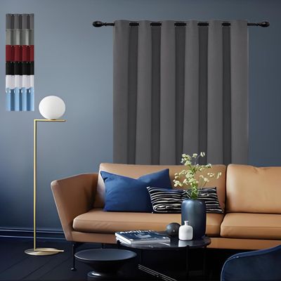 GOUSUN Blackout Curtain 130 x 120 cm, Dark Gray