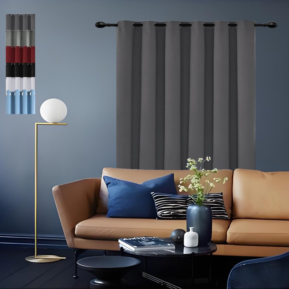 GOUSUN Blackout Curtain 130 x 120 cm, Dark Gray