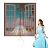 Magnetic Insect Screen for Windows & Doors, Heavy-Duty Mesh, Self-Adhesive Hook-and-Loop Tape, Automatic Closing, Brown, 110 x 125 cm view 1