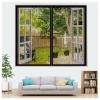 Black Magnetic Window Screen Curtain W95 x H160 cm, Heavy-Duty Mesh view 1