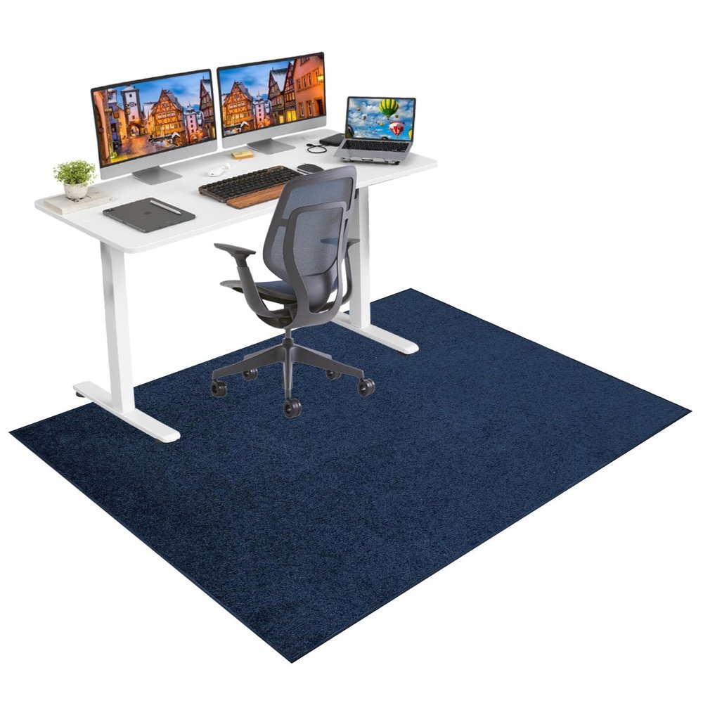 Office Chair Floor Protection Mat for Hard Floors and Carpets, 100 x 130 cm
