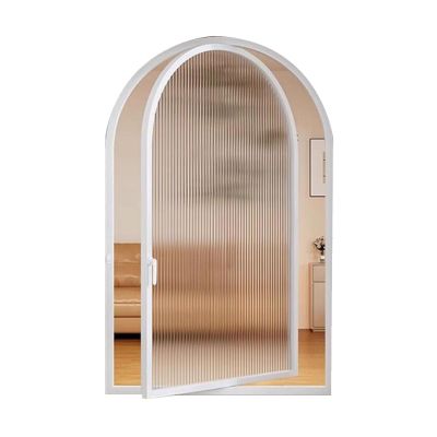 XPLKQXE Curved Aluminum Window with Tempered Glass, 360° Rotating Flush-Mount Shed Window, 30 x 80 cm