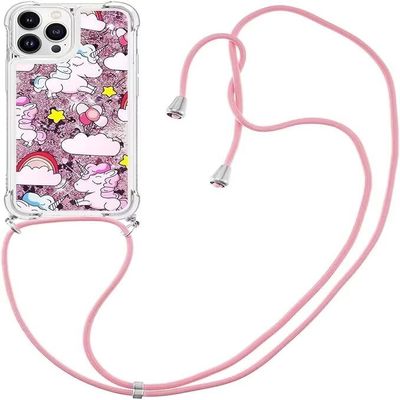 TQmchun Compatible with Samsung Galaxy A42 5G Case with Strap, Pink Pony