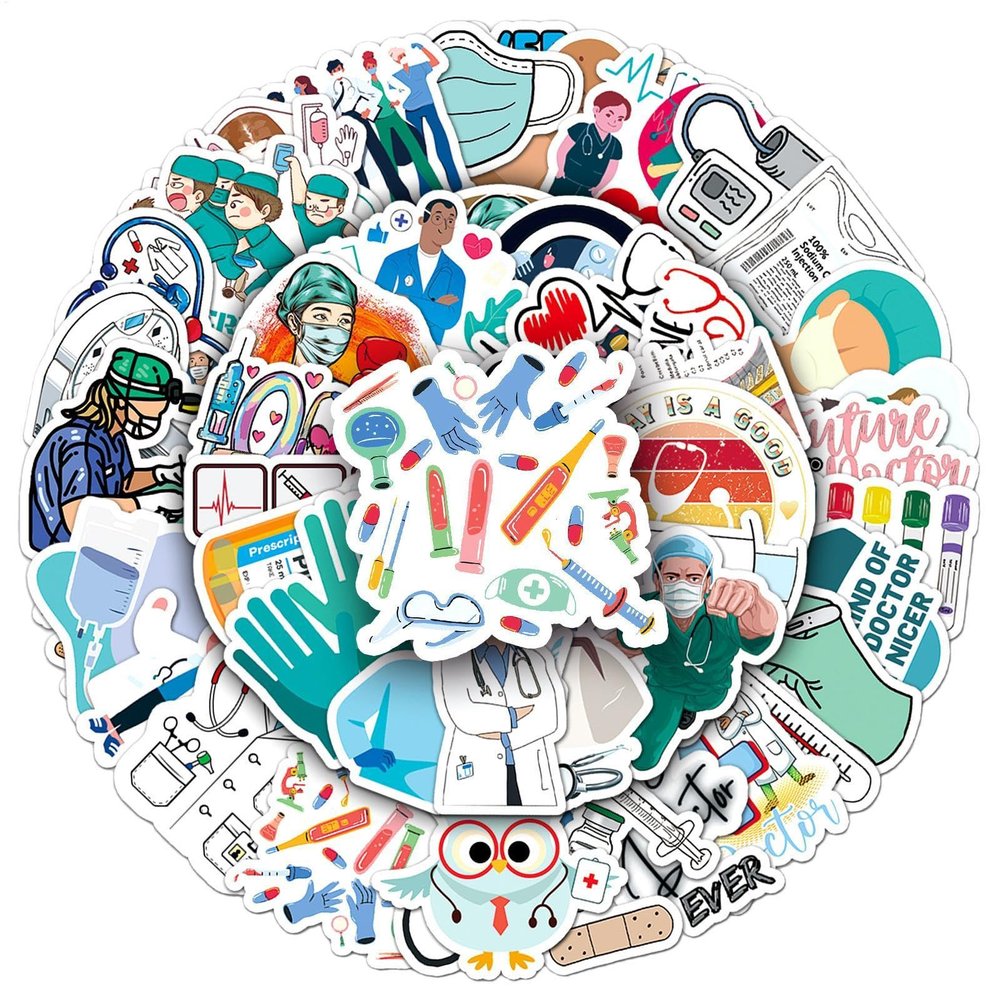 Medical Cartoon Stickers, Cute Doctor Stickers