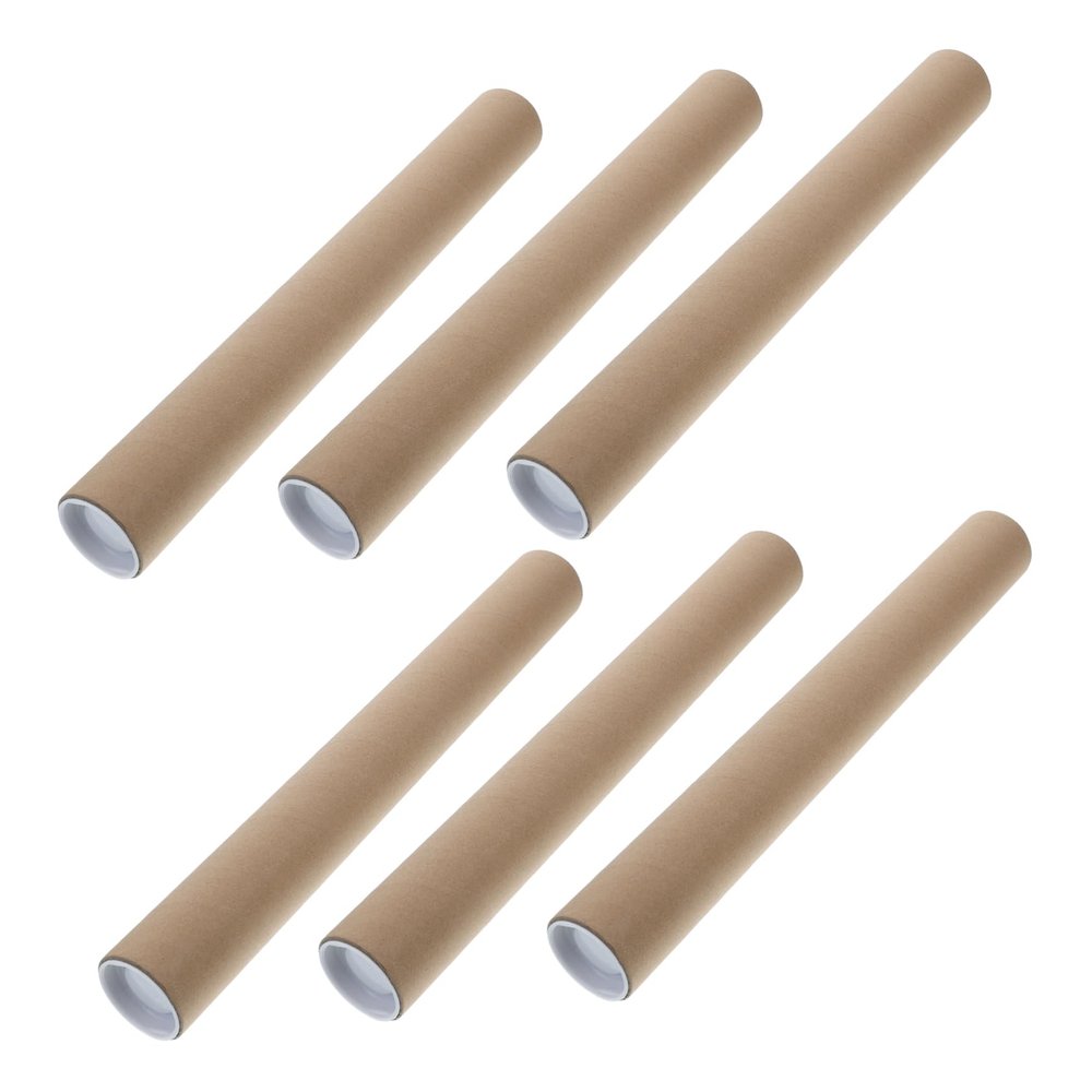 SEWACC Kraft Paper Tubes, 40 cm Long, 45 mm Diameter, with Plastic Caps