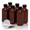 Amber Glass Bottles, 57 ml Brown Boston Round Bottles with Caps view 1