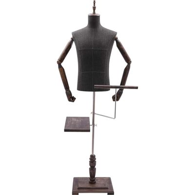 BESTXH 01 Men's Mannequin Torso with Wooden Arms, Adjustable Stand, Trouser Stand and Shoe Holder