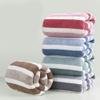 MEKPAM Green Striped Coral Fleece Hand and Bath Towel view 2