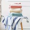 MEKPAM Green Striped Coral Fleece Hand and Bath Towel view 3