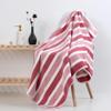 MEKPAM Green Striped Coral Fleece Hand and Bath Towel view 4
