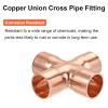 3-Pack 4-Way 22 mm Copper Cross Fittings view 3