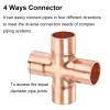 3-Pack 4-Way 22 mm Copper Cross Fittings view 4