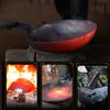UQACHG Hand-Hammered Iron Wok with Round Bottom and Wooden Handle, 36 cm view 2