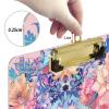 Peach Boho Floral Clipboard, A4 Hospital Clipboard, Rigid Board for Teachers, 22.9 x 30.5 cm view 2