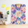 Peach Boho Floral Clipboard, A4 Hospital Clipboard, Rigid Board for Teachers, 22.9 x 30.5 cm view 3