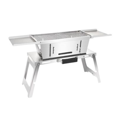 Foldable Portable Stainless Steel Charcoal Grill with Stand