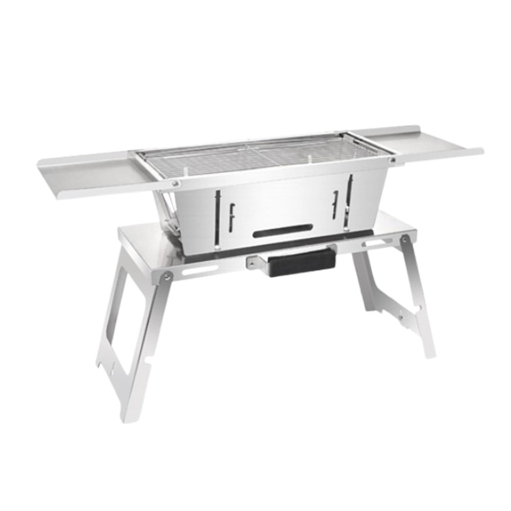 Foldable Portable Stainless Steel Charcoal Grill with Stand