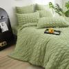 Gezu Green Plaid Seersucker Bedding Set, 200 x 200 cm view 2