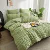 Gezu Green Plaid Seersucker Bedding Set, 200 x 200 cm view 3